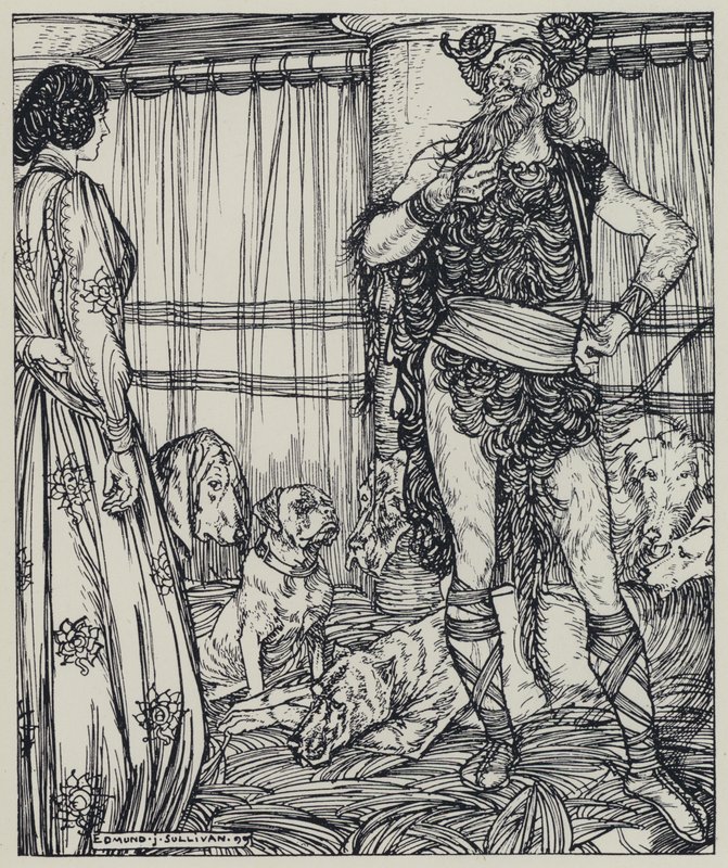 Tennyson, ilustracja do snu o pięknych kobietach i innych wierszy autorstwa Edmund Joseph after Sullivan