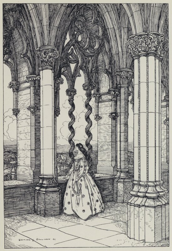 Tennyson, ilustracja do snu o pięknych kobietach i innych wierszy autorstwa Edmund Joseph after Sullivan