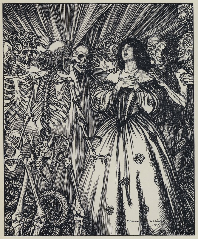 Tennyson, ilustracja do snu o pięknych kobietach i innych wierszy autorstwa Edmund Joseph after Sullivan