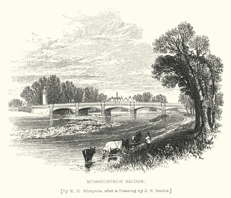 Most Musselburgh (rycina) autorstwa Edmund Morison (after) Wimperis