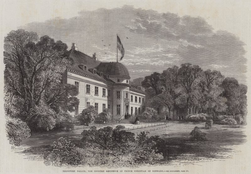 Pałac Bernstorf, wiejska rezydencja księcia Christiana Danii autorstwa Edmund Morison Wimperis