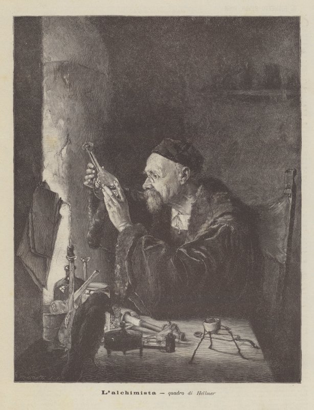 Lalchemik, obraz Hellmera autorstwa Edmund Ritter von Hellmer