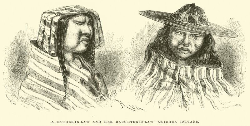 Teściowa i jej synowa, Indianie Quichua autorstwa Edouard Riou