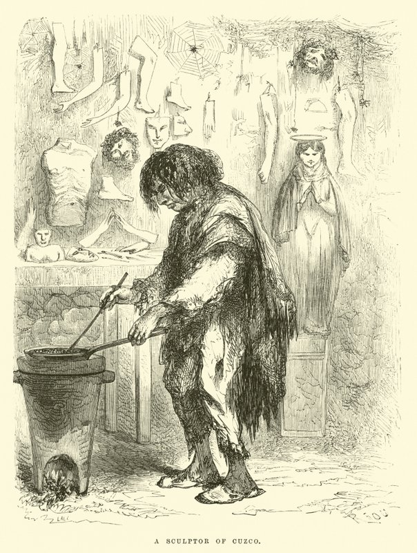 Rzeźbiarz Cuzco autorstwa Edouard Riou