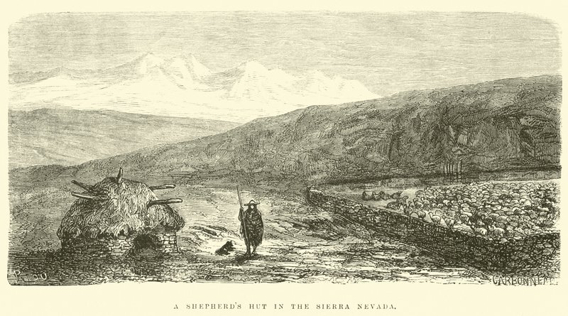 Chata pasterska w Sierra Nevada autorstwa Edouard Riou