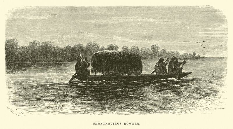 Wioślarze Chontaquiros autorstwa Edouard Riou