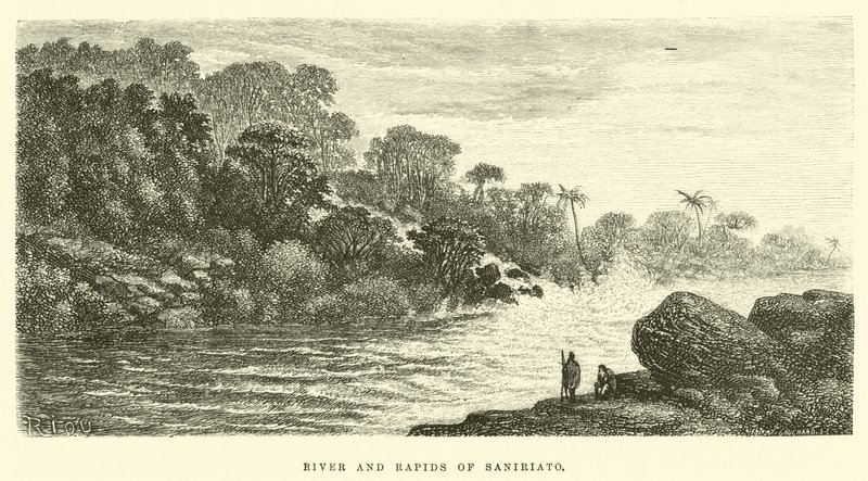 Rzeka i Rapids Saniriato autorstwa Edouard Riou