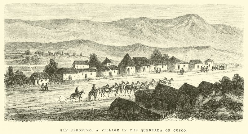 San Jeronimo, wieś w Quebradzie w Cuzco autorstwa Edouard Riou