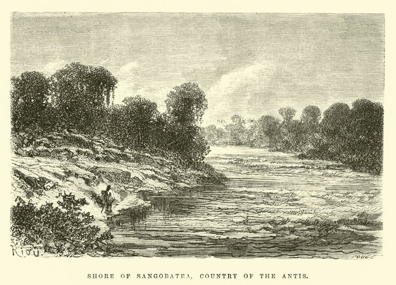 Brzeg Sangobatei, kraj Antys autorstwa Edouard Riou