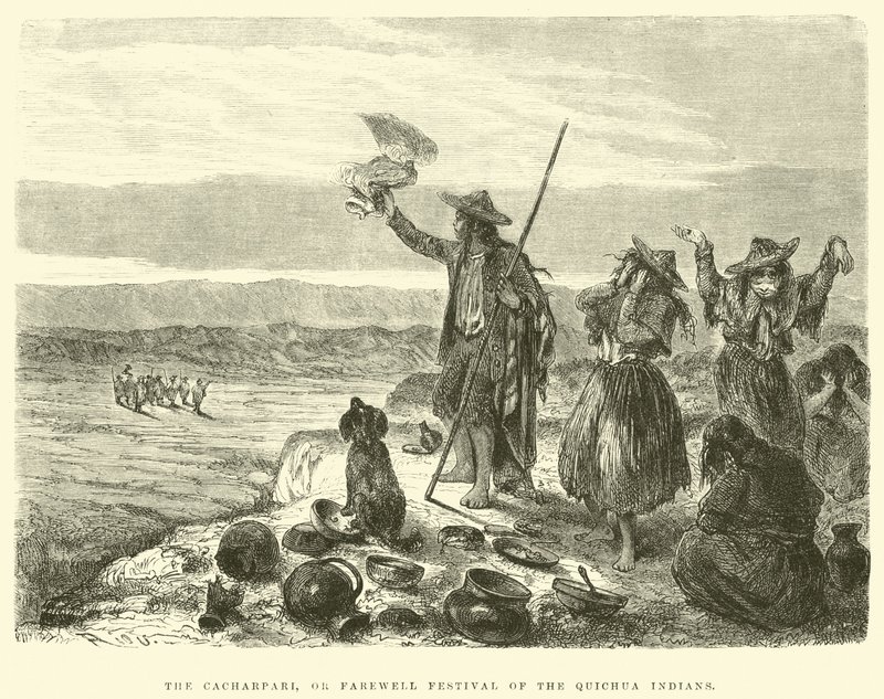 Cachapari, czyli pożegnalne święto Indian Quichua autorstwa Edouard Riou