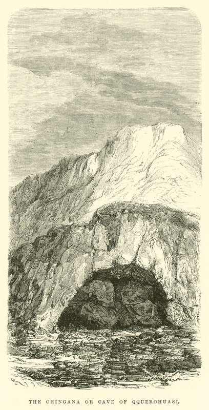 Chingana lub jaskinia Qquerohuasi autorstwa Edouard Riou