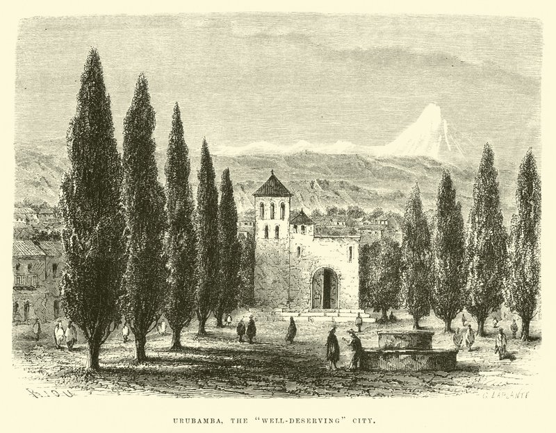 Urubamba, zasłużone miasto autorstwa Edouard Riou