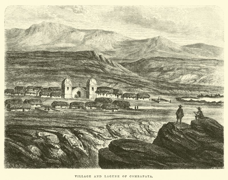 Wioska i Lagune Combapata autorstwa Edouard Riou