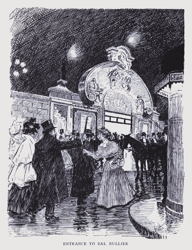 Czeski Paryż: Wejście do Bal Bullier (litografia) autorstwa Edouard Alfred (1875 1954) Cucuel
