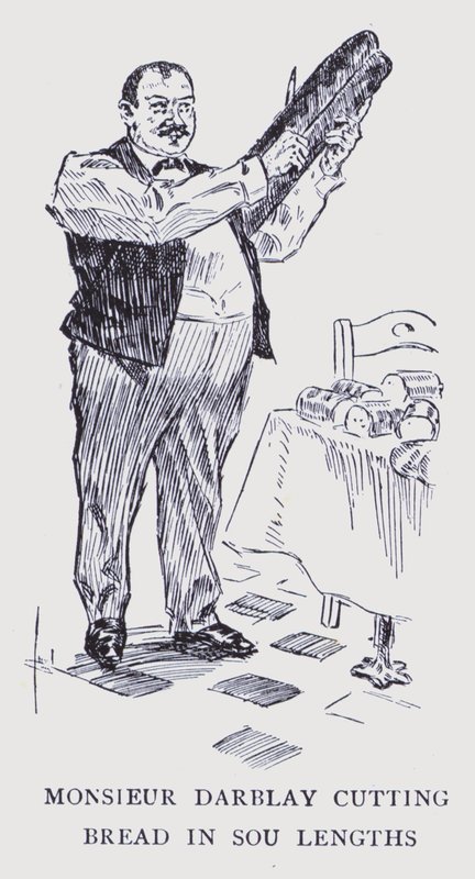 Czeski Paryż: Monsieur Darblay kroi chleb na kawałki (litografia) autorstwa Edouard Alfred (1875 1954) Cucuel