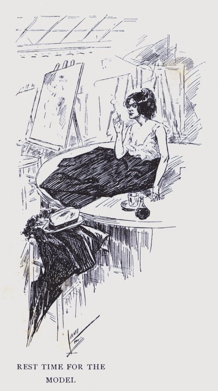 Bohemian Paris: Czas odpoczynku dla modelki (litografia) autorstwa Edouard Alfred (1875 1954) Cucuel