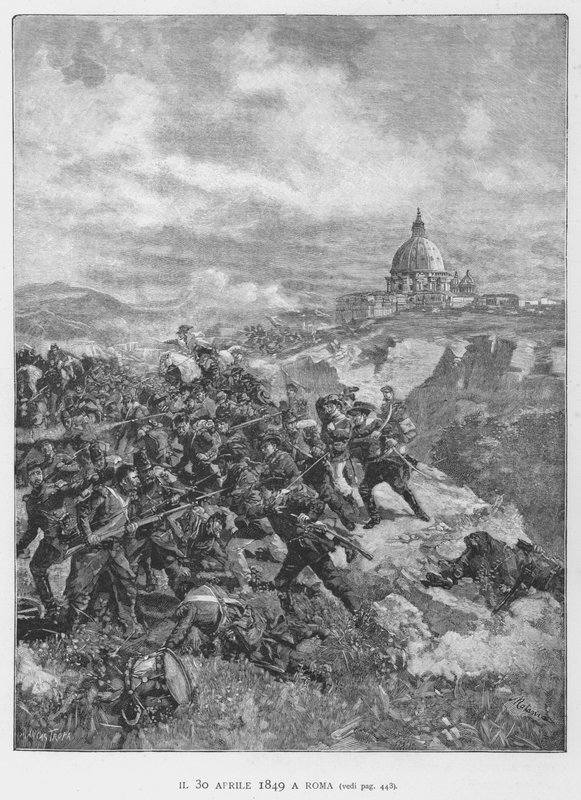 30 kwietnia 1849 w Rzymie (rycina) autorstwa Edouardo Matania