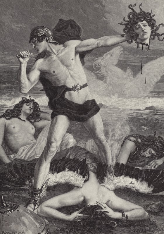 Perseusz otwiera głowę Meduzy autorstwa Eduard Kaempffer