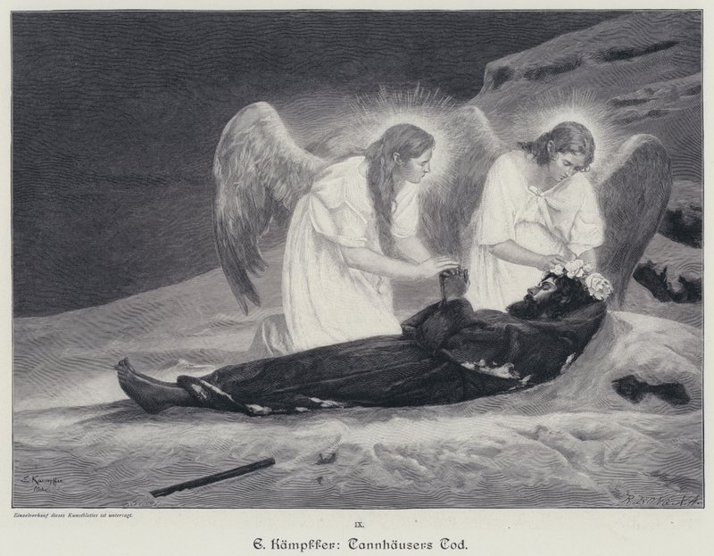 Śmierć Tannhausera (rycina) autorstwa Eduard Kaempffer
