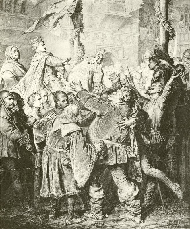 Henryk V odrzuca Falstaffa (wklęsłodruk) autorstwa Eduard von Grutzner
