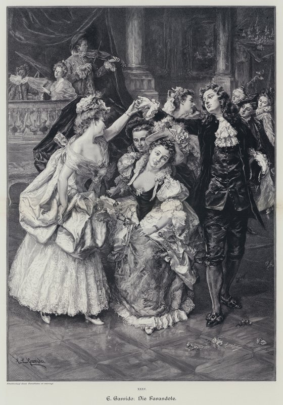 Farandole z Baletu Opery Marsylskiej (grafika) autorstwa Eduardo Leon Garrido