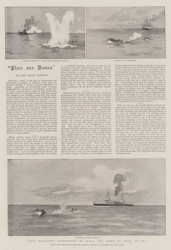 HMS Crescent dowodzony przez JKW księcia Yorku na morzu autorstwa Eduardo de Martino
