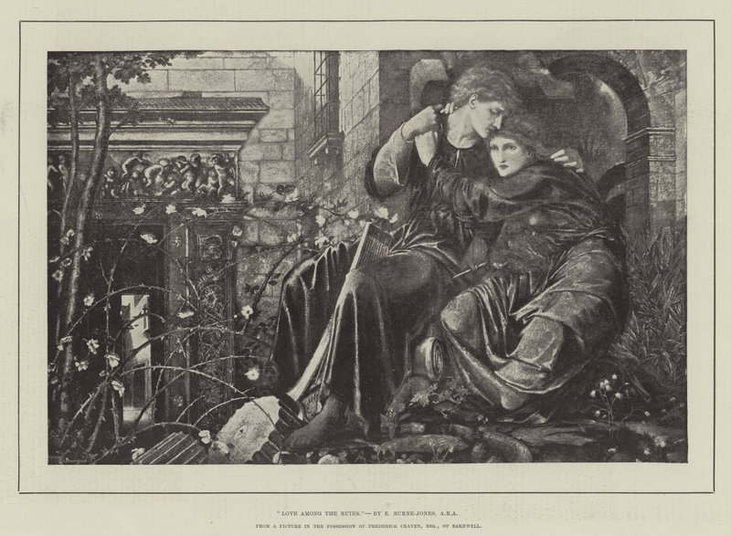 Miłość wśród ruin autorstwa Edward Burne Jones