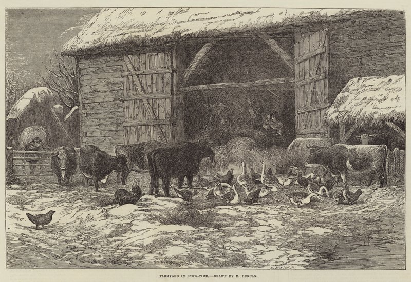 Gospodarstwo w śniegu autorstwa Edward Duncan