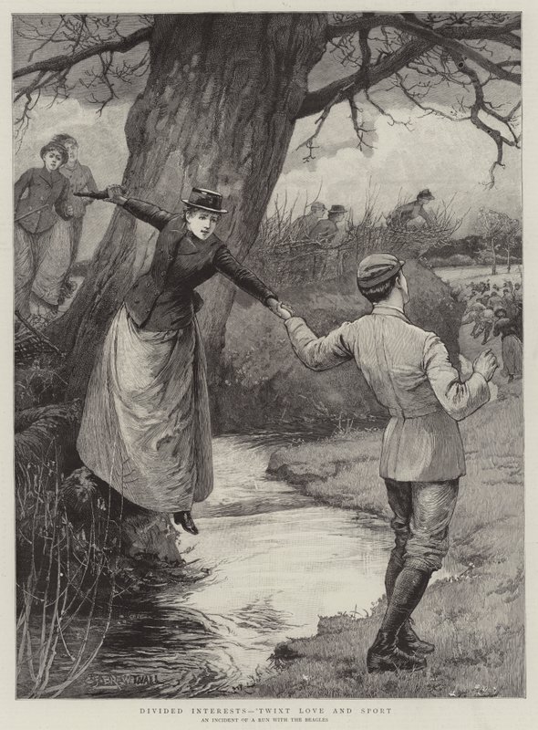 Podzielone zainteresowania, „twixt miłość i sport” autorstwa Edward Frederick Brewtnall