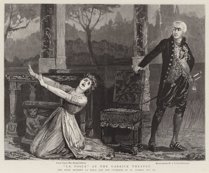 La Tosca w teatrze Garrick autorstwa Edward Frederick Brewtnall