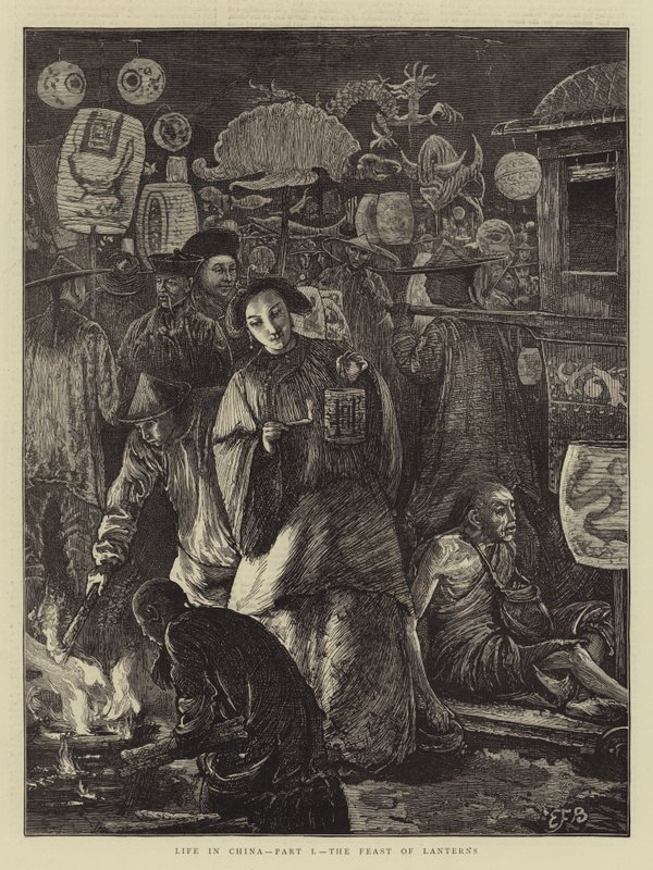 Życie w Chinach, część I, Święto Latarni autorstwa Edward Frederick Brewtnall