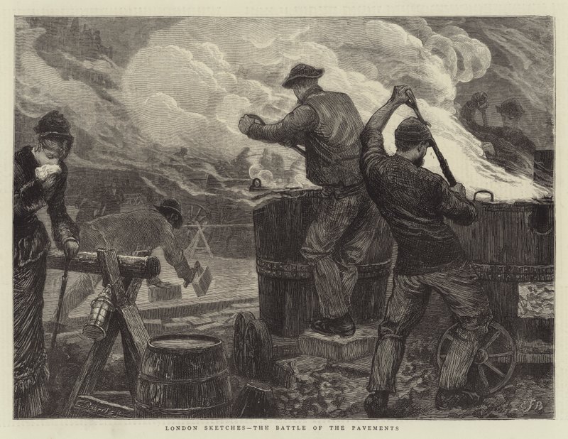 Szkice londyńskie, bitwa o chodniki autorstwa Edward Frederick Brewtnall