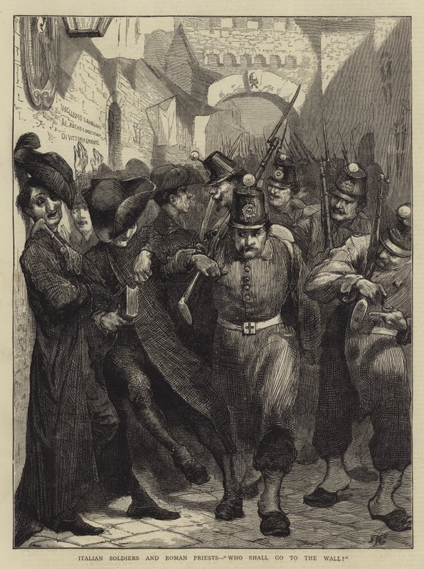 Włoscy żołnierze i rzymscy kapłani, którzy pójdą na mur autorstwa Edward John Gregory