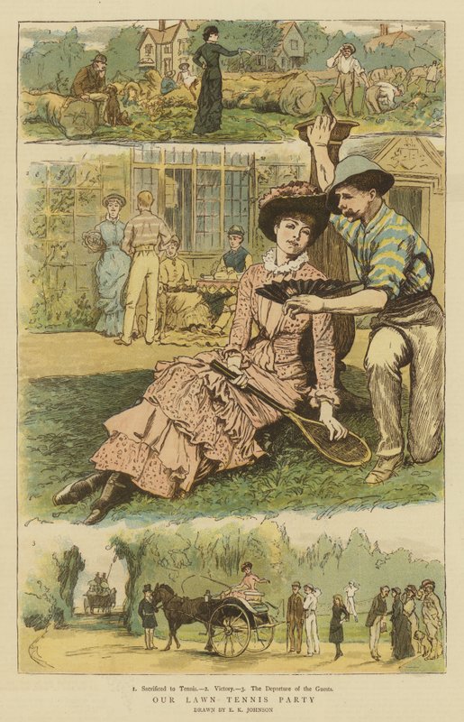 Nasza impreza tenisowa na trawniku (chromolitho) autorstwa Edward Killingworth Johnson