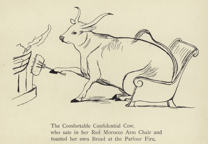 Wygodna poufna krowa autorstwa Edward Lear