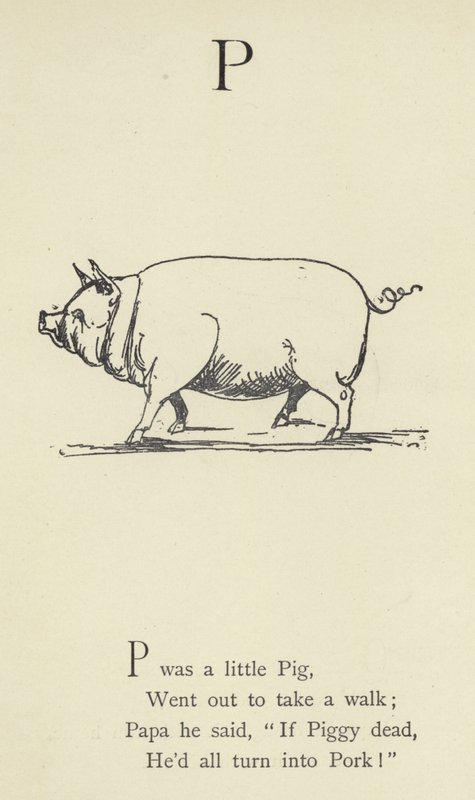 Litera P autorstwa Edward Lear