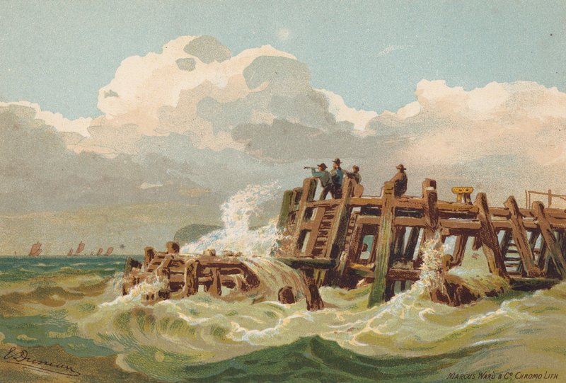 Wpływając na Humber, rybacy na wypatrywaniu (kolorowa litografia) autorstwa Edward (after) Duncan