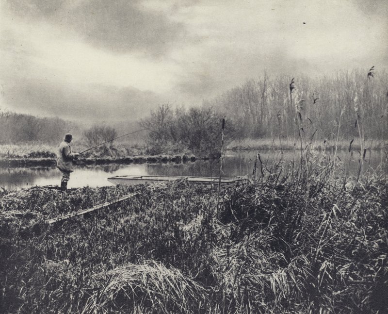 Styczniowy wieczór na teście (zdjęcie czarno-białe) autorstwa Edward Alfred Barton