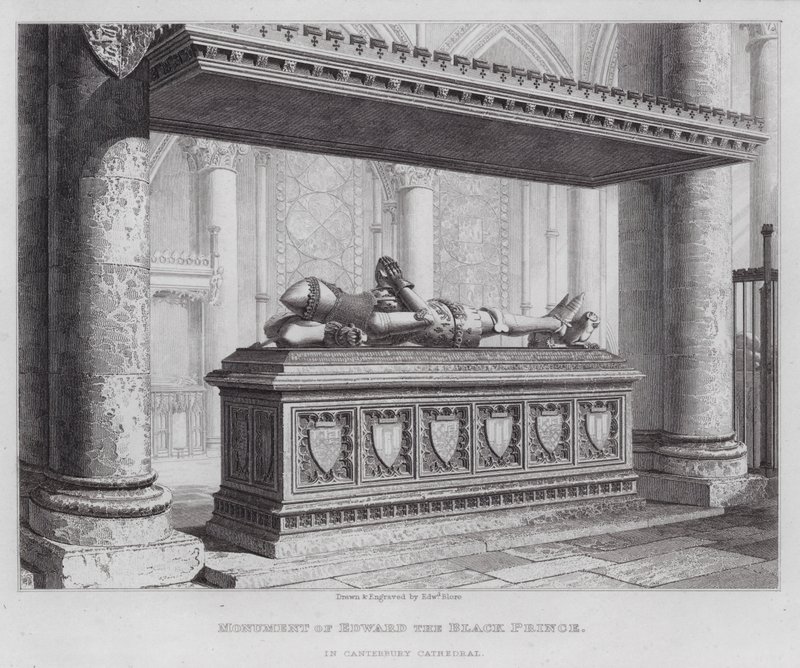 Pomnik Edwarda Czarnego Księcia w katedrze w Canterbury (rycina) autorstwa Edward Blore