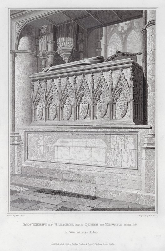 Pomnik Eleonory królowej Edwarda I w opactwie Westminster (rycina) autorstwa Edward Blore