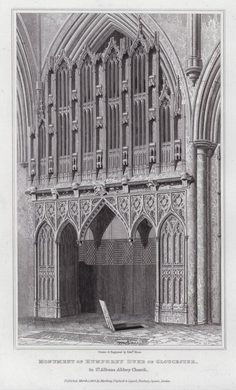 Pomnik księcia Humphreya Gloucester w kościele St Albans Abbey (rycina) autorstwa Edward Blore