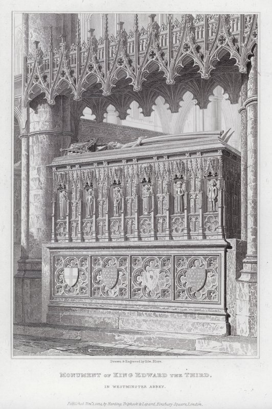 Pomnik króla Edwarda III w Opactwie Westminsterskim (rycina) autorstwa Edward Blore