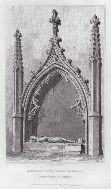 Pomnik Sir Jamesa Douglassa w kościele Douglassa (rycina) autorstwa Edward Blore