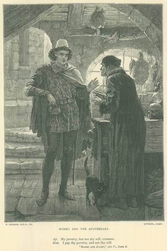 Ilustracja do Romea i Julii autorstwa Edward Burne Jones