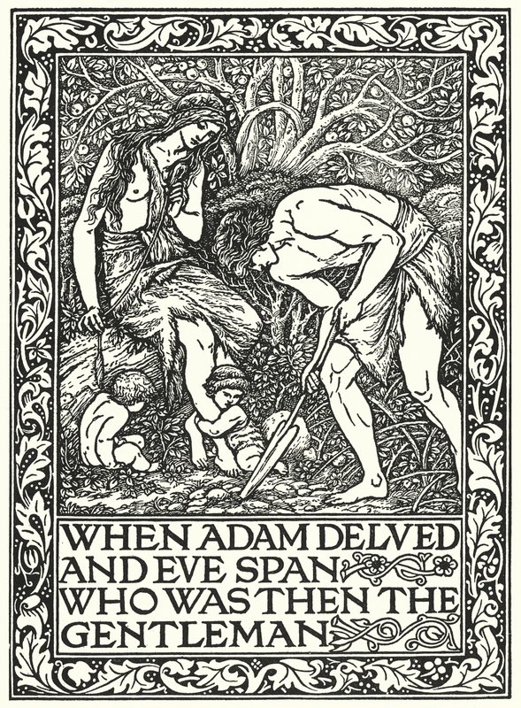 Kiedy Adam się zagłębił, a Ewa rozprysła, kto był wtedy dżentelmenem (rycina) autorstwa Edward Coley (after) Burne Jones