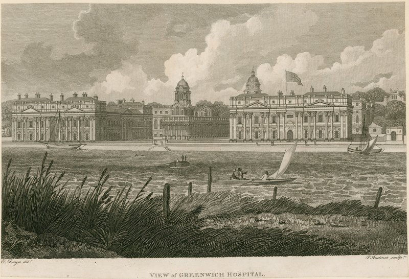 Widok na szpital Greenwich, Londyn autorstwa Edward Dayes