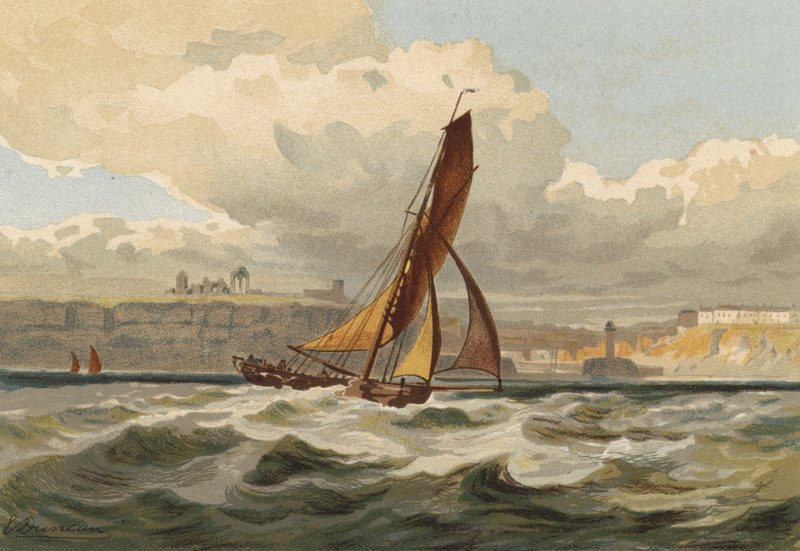 Smack Przechodząc Whitby autorstwa Edward Duncan