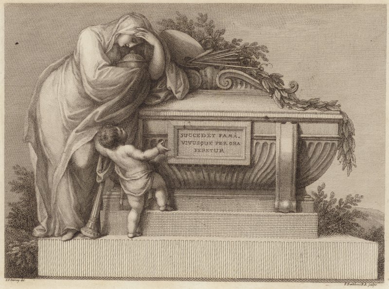 Bilet pogrzebowy Sir Joshuy Reynoldsa autorstwa Edward Francis Burney