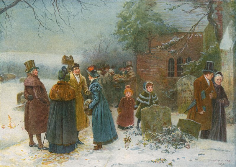 Poranek bożonarodzeniowy: pozdrowienia sąsiedzkie i zasiłki dla ubogich i potrzebujących autorstwa Edward Frederick Brewtnall