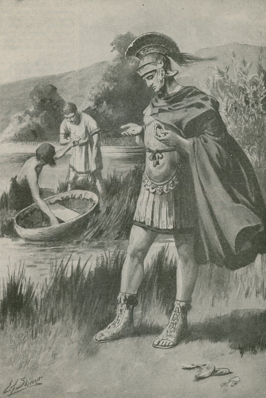 Cezar na małej wyspie skarbów (litografia) autorstwa Edward Frederick Skinner